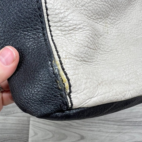 The Sak Crossbody Bag Women Black Colorblock Leather Zip Pocket Adjustable Strap - Picture 10 of 16